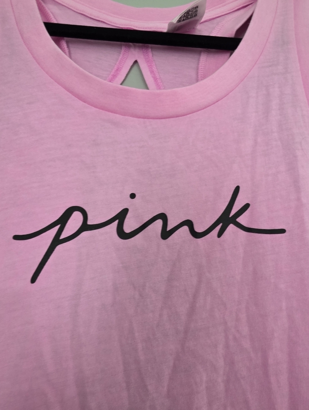 PINK Victoria's Secret Light Pink Script Logo Tank - Picture 3 of 7